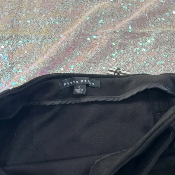 Haute Monde Black A-Line Mini Skirt Cocktail! Velour! With the tag - Picture 3 of 6